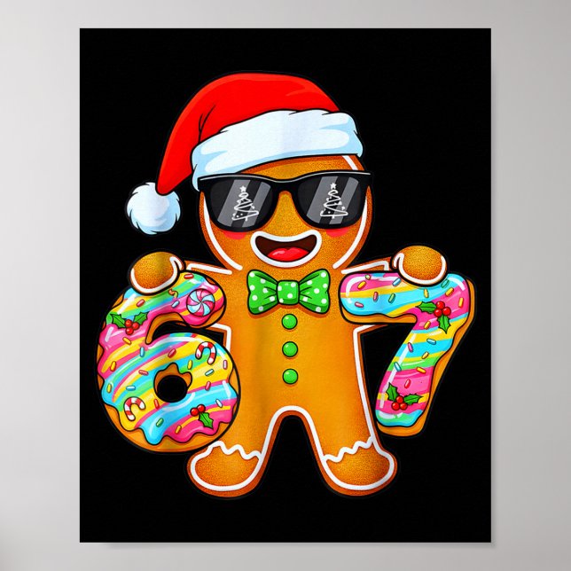 Poster Funny Six Seven 67 Gingerbread Christmas Boys Xmas (Frente)
