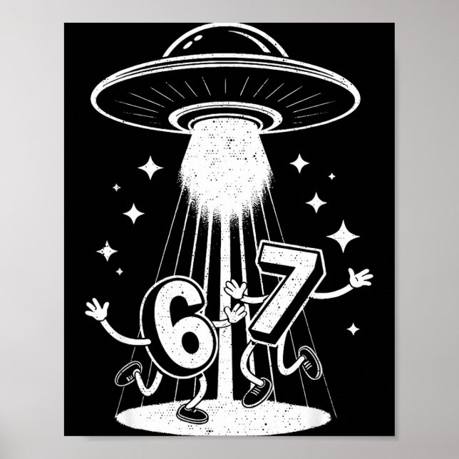 Poster Funny Six Seven 67 Meme Internet Meme Ufo Gen Alph (Frente)
