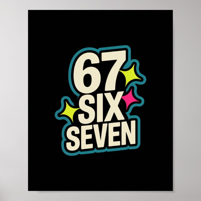 Poster Funny Six Seven 6 7 Meme 1  (Frente)