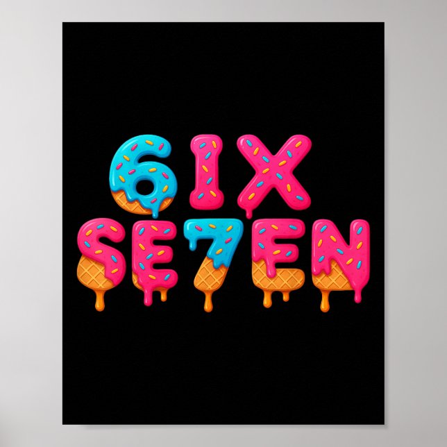 Poster Funny Six Seven 6 7 Meme Design  (Frente)