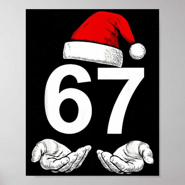 Poster Funny Six Seven 6 7 Meme Gen Alpha Slang Christmas (Frente)