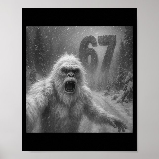 Poster Funny Six Seven 6 7 Meme Gen Z Alpha Slang Yeti Se (Frente)