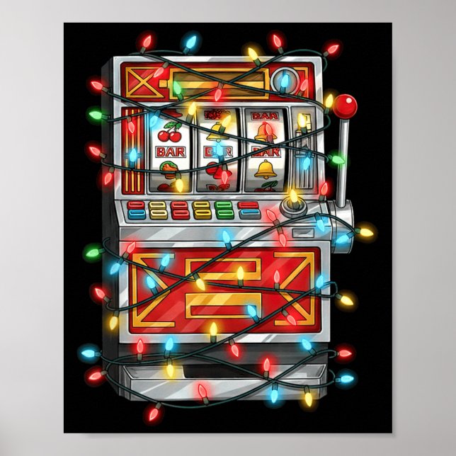 Poster Funny Slot Machine Christmas Graphics Lights Lover (Frente)