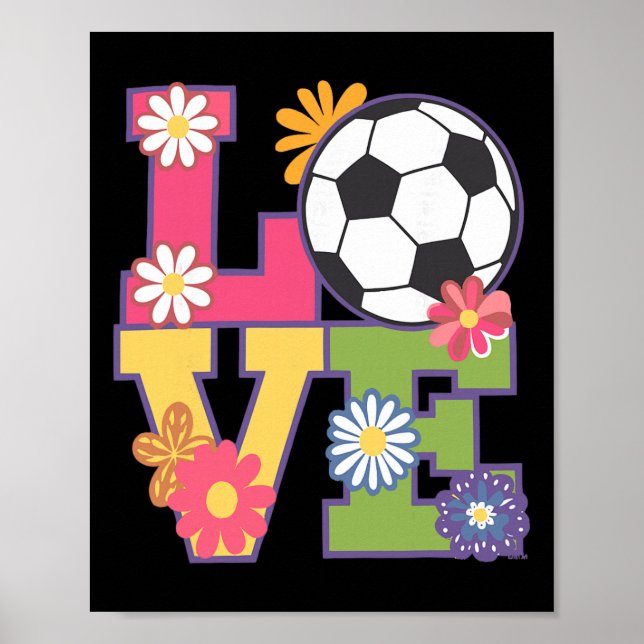Poster Funny Soccer Art For Women Girls Soccer Player Soc (Frente)