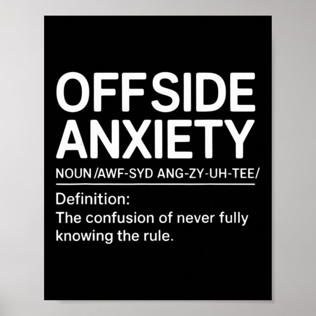 Poster Funny Soccer Definition Soccer Player Coach Offsid (Frente)