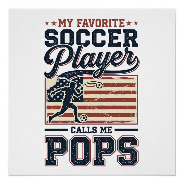 Póster Funny Soccer Pops Vintage Engraving Shirt Design_1 (Frente)
