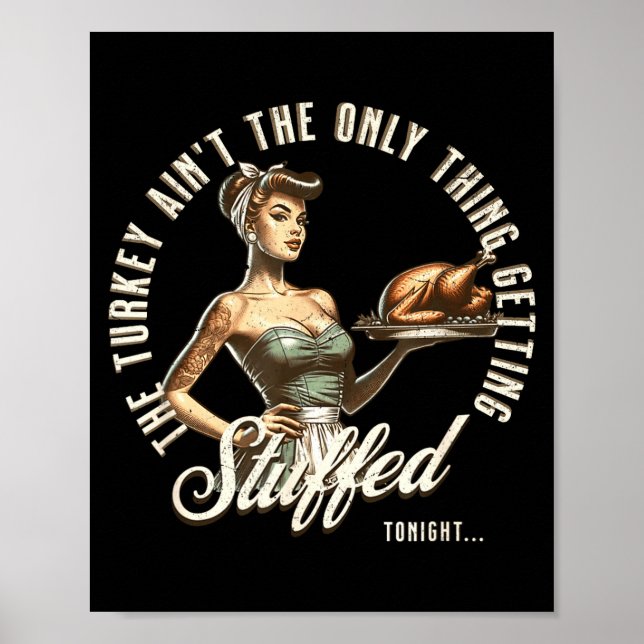 Poster Funny Thanksgiving Retro N Up Inappropriate Stuffe (Frente)