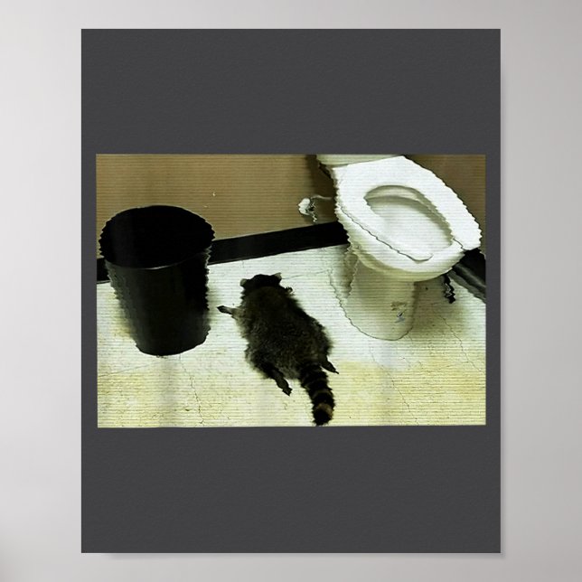 Poster Funny Trashed Panda Drunk Racoon  (Frente)