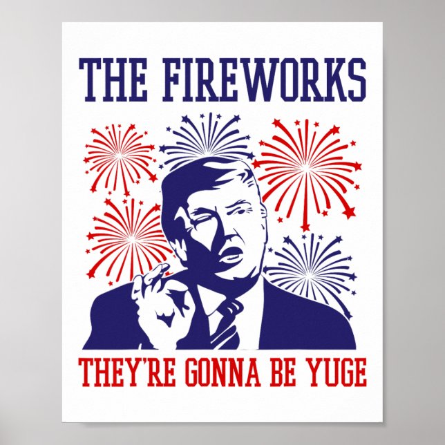 Poster Funny Trump Cotação Fireworks 4 De Julho (Frente)