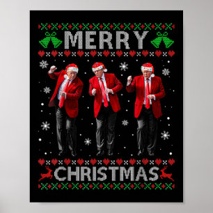 Poster Funny Trump Dance Feliz Natal Feio Xmas