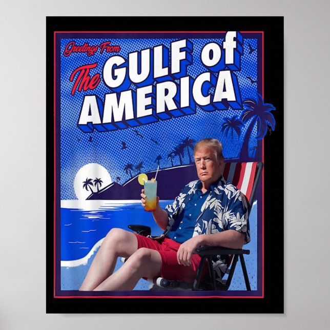 Poster Funny Trump Golfo Da América (Frente)