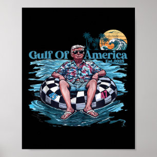 Poster Funny Trump Golfo Do Eua America Est 2025 Retro