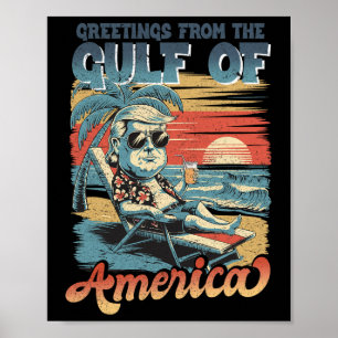 Poster Funny Trump Golfo Dos Eua América 2025 Trump Merch