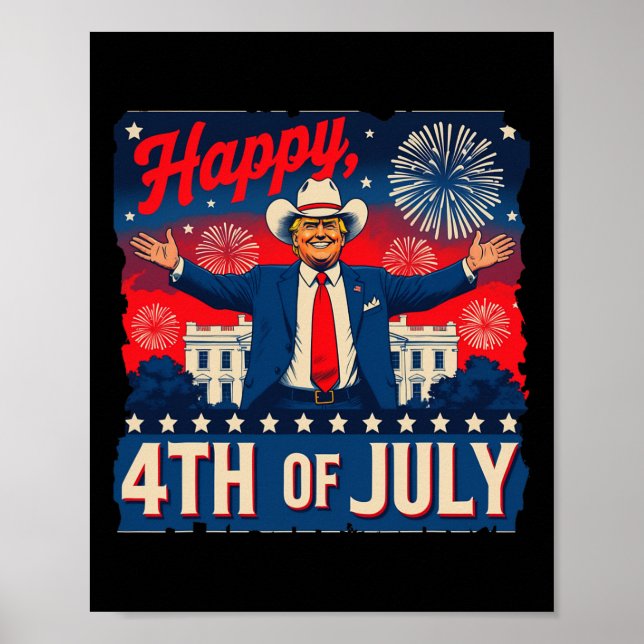 Poster Funny Trump Happy 4th Of July  (Frente)