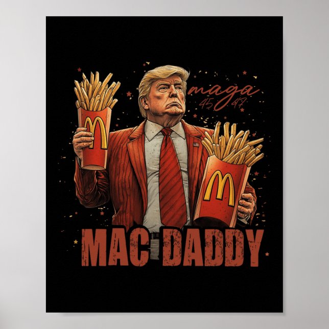 Poster Funny Trump Mcdon 2024 Fast Comida Mac Pai Hamburg (Frente)
