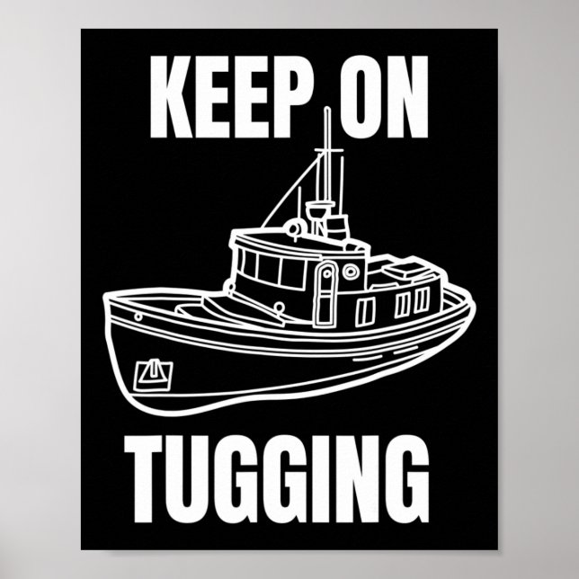 Poster Funny Tug Boat Captain Graphic  (Frente)