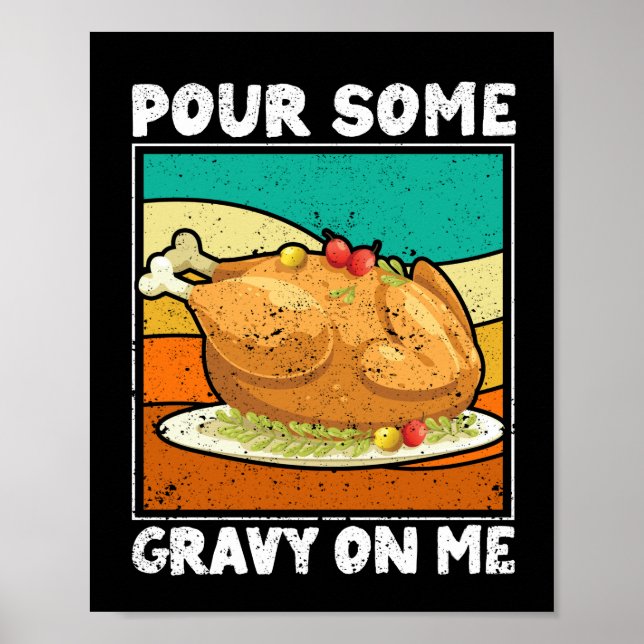 Poster Funny Turkey Dinner Thanksgiving Pour You (Frente)