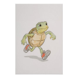 Póster Funny Turtle Poster | Cartoon Wall Art
