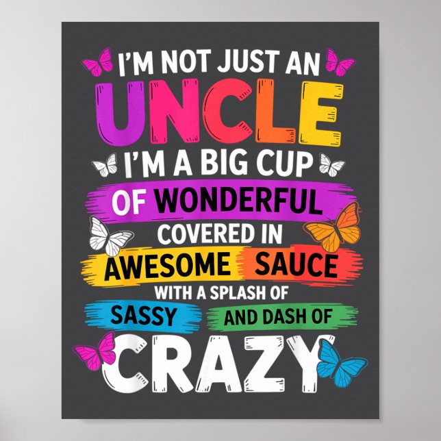 Poster Funny Uncle Quote Sy Cool Uncle Men  (Frente)