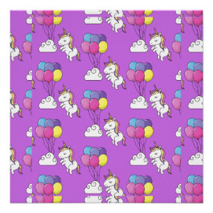 Póster Funny Unicorn Pattern Magic Horse