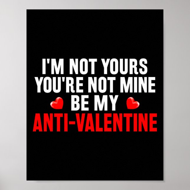 Poster Funny Valentine Em For Valentines Day Be My Anti-v (Frente)