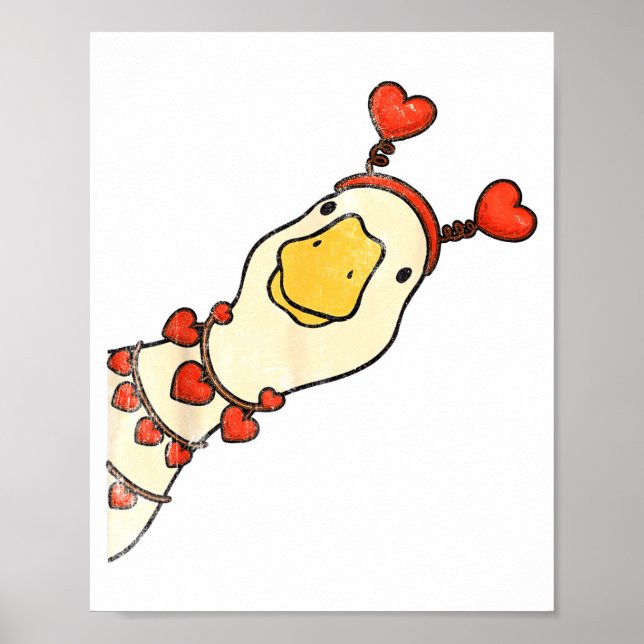 Poster Funny Valentine Silly Gooses Duck Heart Love Match (Frente)