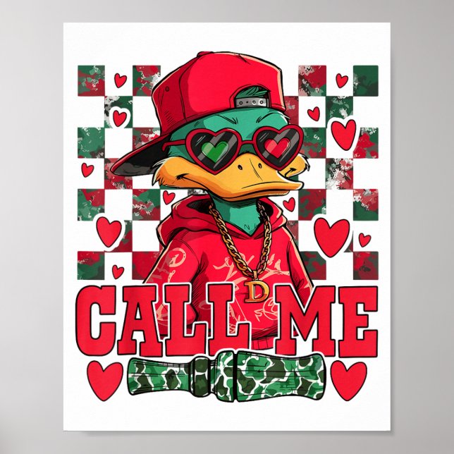 Poster Funny Valentine's Day Boy Duck Hunting Call Me Tod (Frente)
