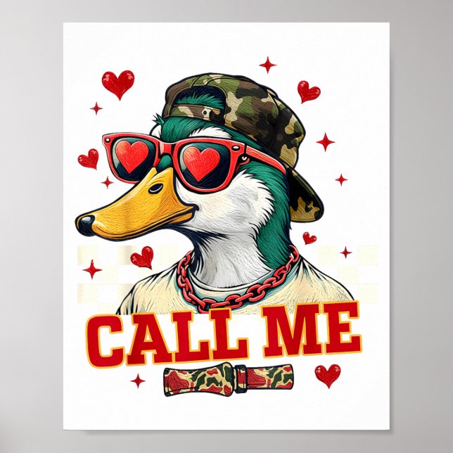 Poster Funny Valentine's Day Boy Duck Hunting Call Me Tod (Frente)