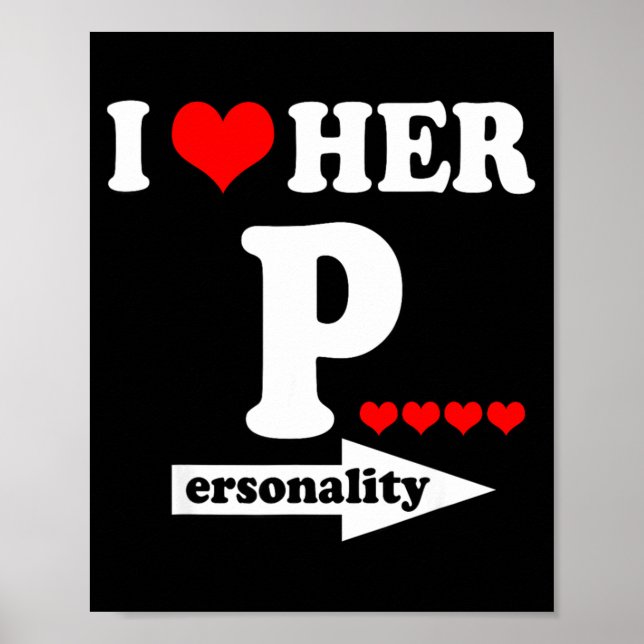 Poster Funny Valentine's Day Couple Matching I Love Her I (Frente)