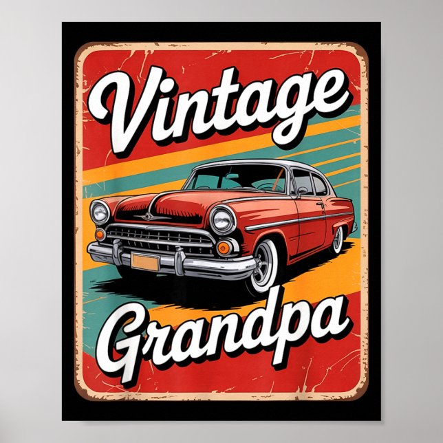 Poster Funny Vintage Grandpa  (Frente)