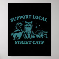 Funny Vintage Raccoon Opo, gato de rua local