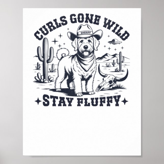 Poster Funny Vintage Western Labradoodle Sticker (Frente)