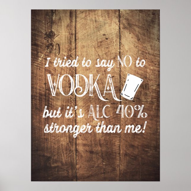 Poster Funny Vodka Drinker Cita Madeira Texturizada (Frente)
