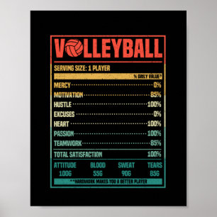 Poster Funny Voleibol Nutrição Fala Vball Team Fan