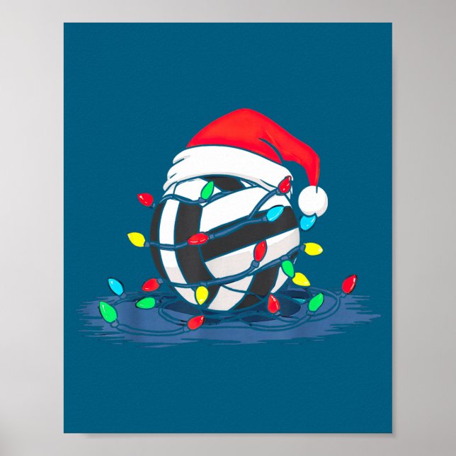 Poster Funny Volleyball Christmas Graphics Lights Lover P (Frente)