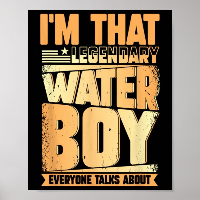 Poster Funny Waterboy Futebol Team Manager Hydration Spe (Frente)