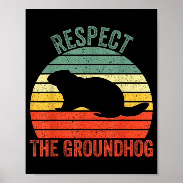Poster Funny Woodchuck Respeita O Groundhog  (Frente)