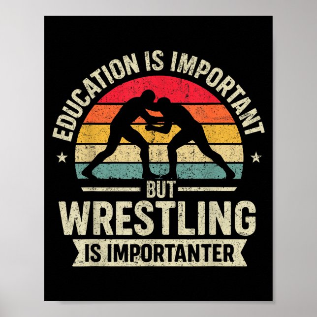 Poster Funny Wrestling Education Joke For Wrestler Men Ki (Frente)