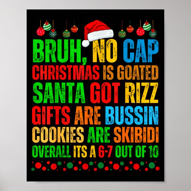 Poster Funny Xmas School Generation Alpha Gen A Slang Chr (Frente)