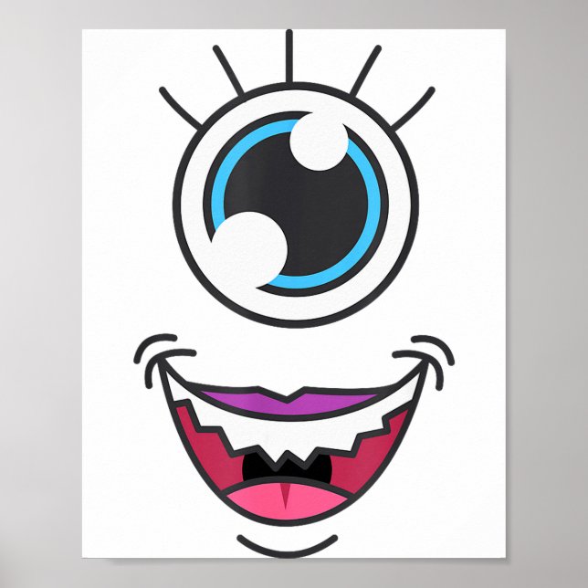 Poster Funny Y Monster Eyeball Face Halloween  (Frente)