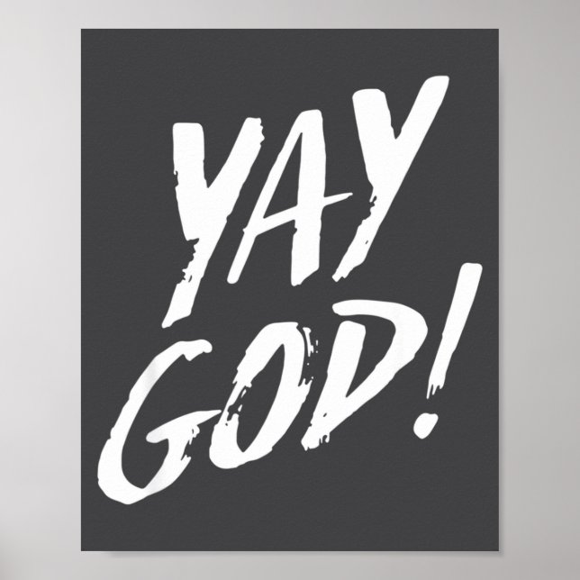 Poster Funny Yay God Graphic Jesus Christian Religion Gif (Frente)