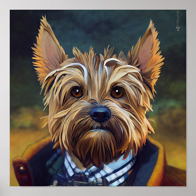 Poster Funny Yorkshire Terrier Antropomorfos Arte (Frente)
