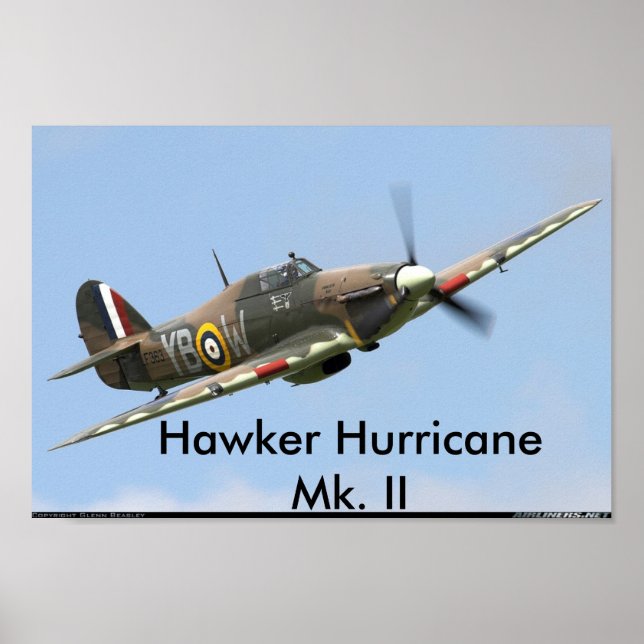 Póster Furacão Hawker, Furacão Hawker Mk. II (Frente)