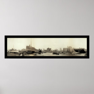 Póster Furacão na foto 1926 de Miami