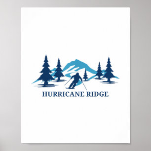 Poster Furacão Ridge Washington Ski Resort Skiier