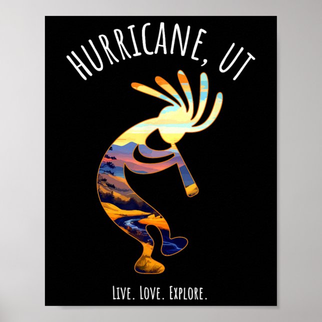Poster Furacão Utah Usa Dancing Kokopelli Design (Frente)