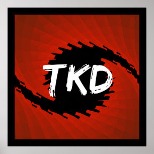 Póster Furacão vermelho e preto de Taekwondo