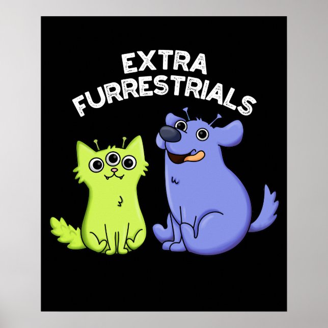 Poster Furacões Extra Alienígena Engraçada Furry Pun Dark (Frente)
