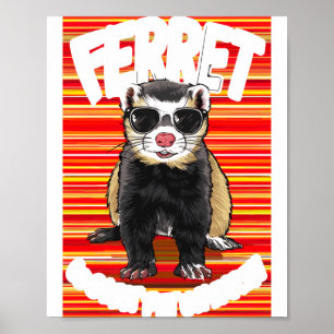 Poster Furão Animal de Estimação Mais Legal da Terra Retr