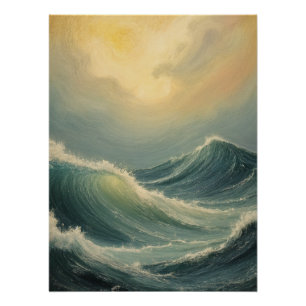 Póster Fúria do Oceano no amanhecer